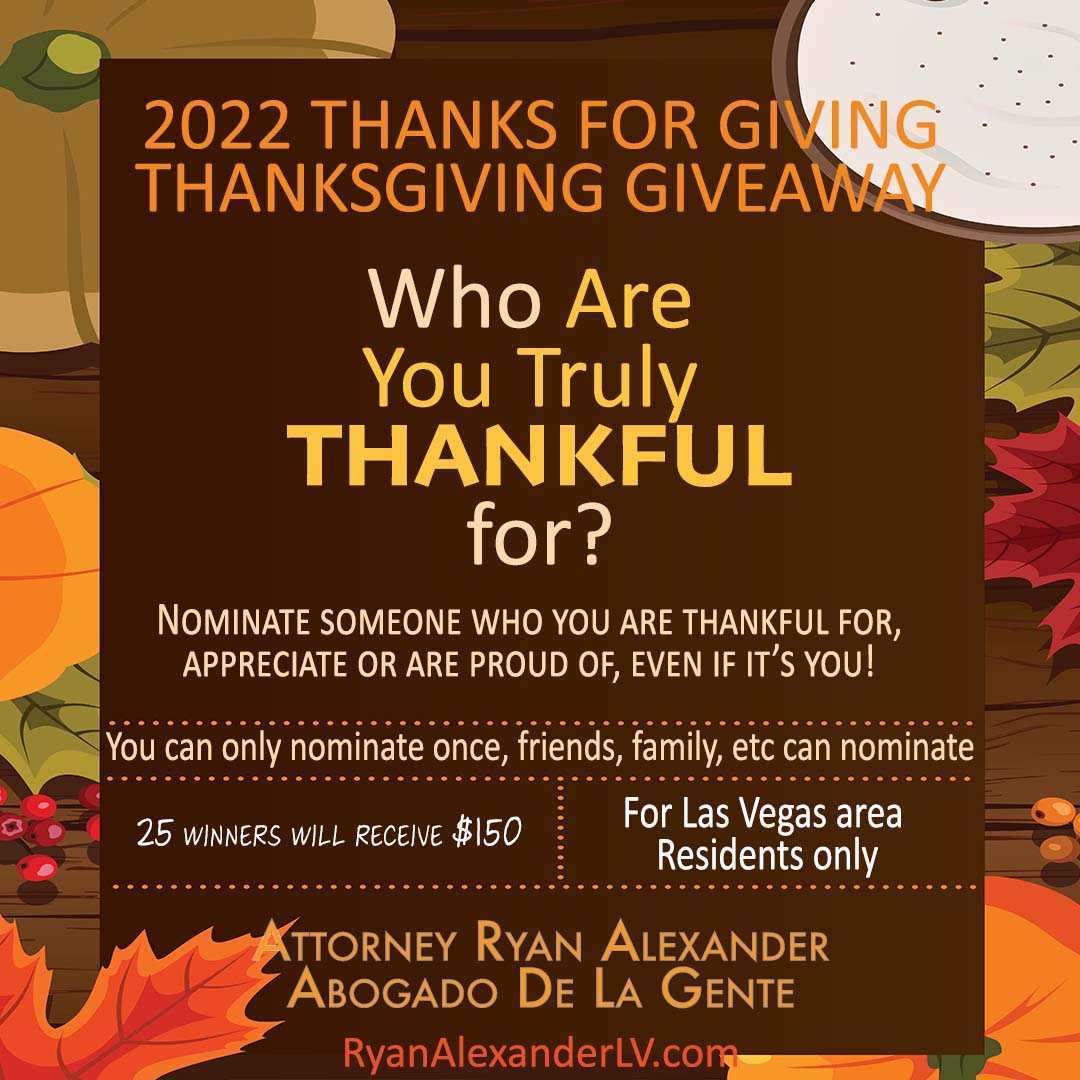 Attorney Ryan Alexander Thanksgiving Giveaway